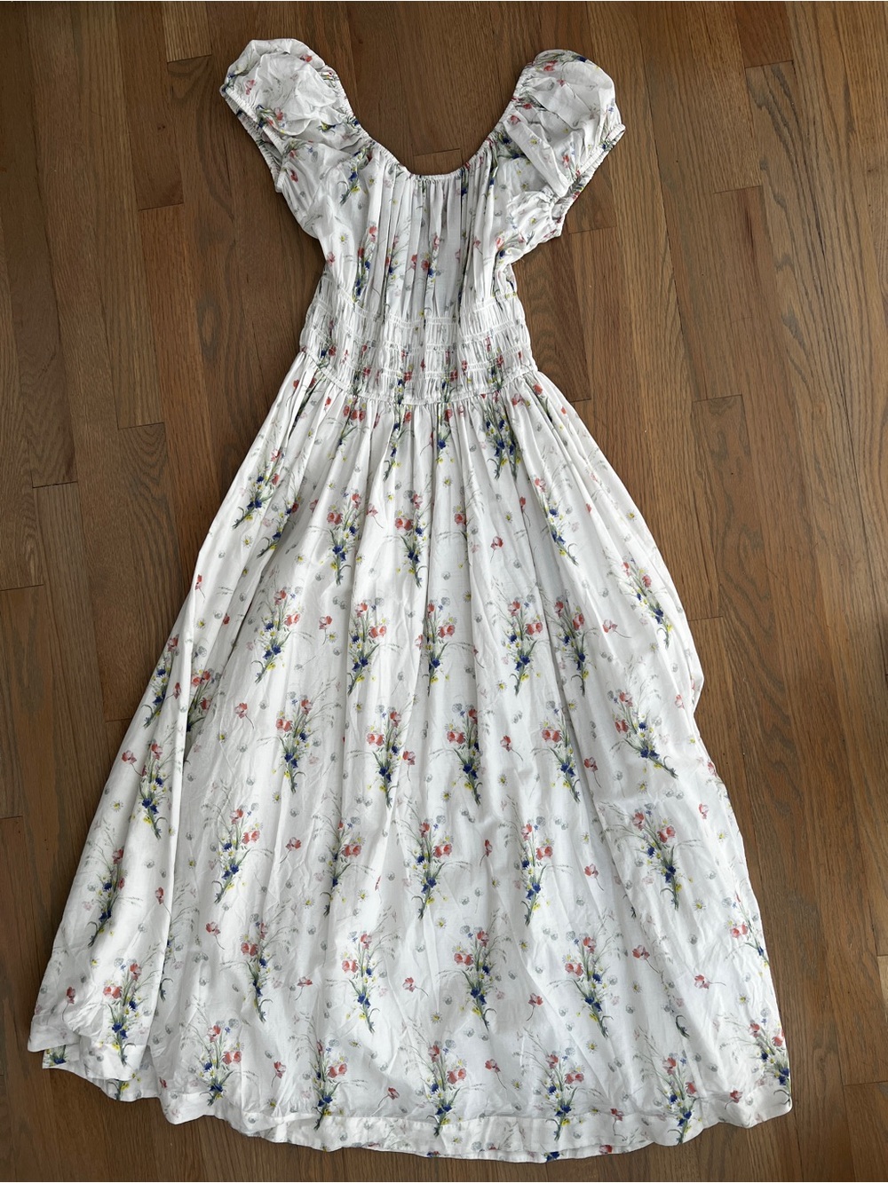 Doen DÔEN Quinley Dress Painted Bouquet White Organic Cotton Maternity NWOT S - Picture 4 of 7